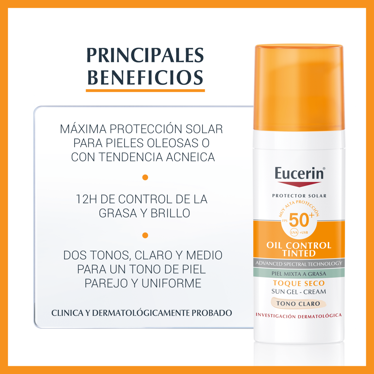 Eucerin Sun Gel-crema Oil Control Toque Seco Fps 50+